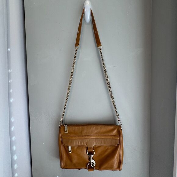 Rebecca Minkoff Handbags - Rebecca Minkoff MAC Crossbody Bag Tan Leather Studded Chain Strap